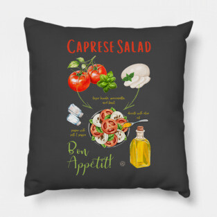 Caprese Salad Recipe - Italian Food Art Pillow