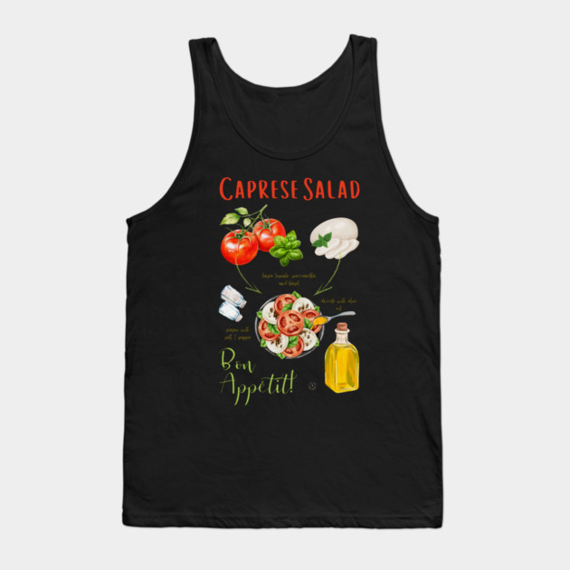 Caprese Salad Recipe - Italian Food Art Tank Top by TuncGK