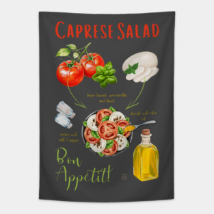 Caprese Salad Recipe - Italian Food Art Tapestry