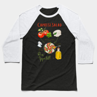 Caprese Salad Recipe - Italian Food Art Baseball T-Shirt