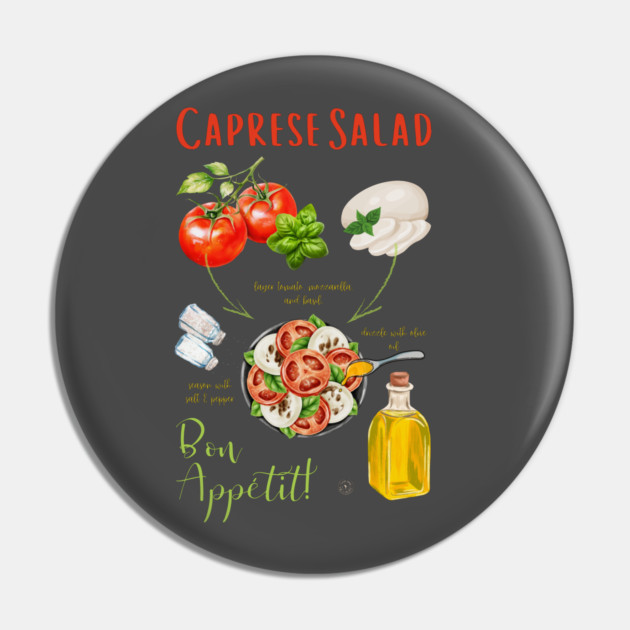 Caprese Salad Recipe - Italian Food Art Pin by TuncGK