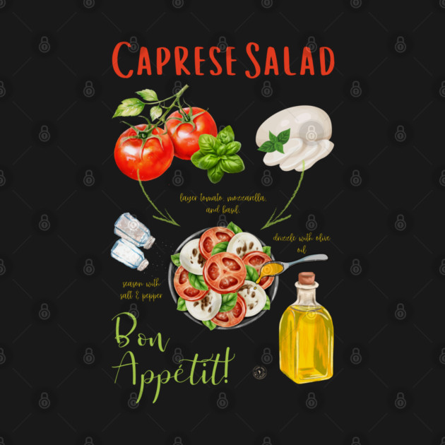 Caprese Salad Recipe - Italian Food Art by TuncGK