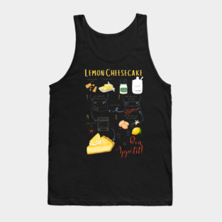 Lemon Cheesecake Recipe - Vintage Food Art Tank Top