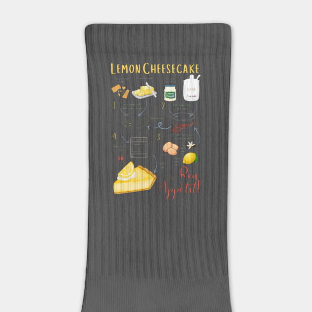 Lemon Cheesecake Recipe - Vintage Food Art by TuncGK