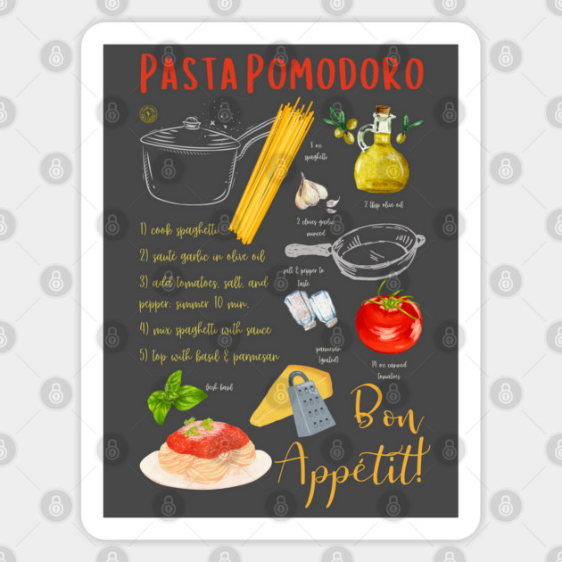 Pasta Pomodoro - Classic Italian Recipe Sticker by TuncGK