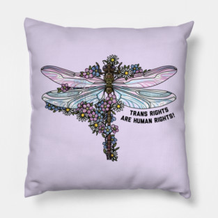 Dragonfly Trans Rights Pillow