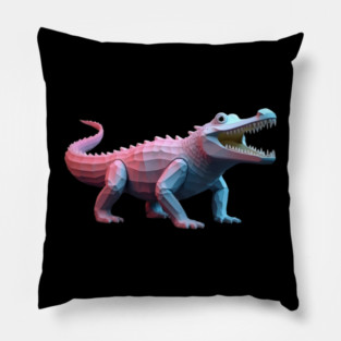 Crocodile Pixel 3D Computer Graphic Pillow