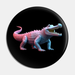 Crocodile Pixel 3D Computer Graphic Pin