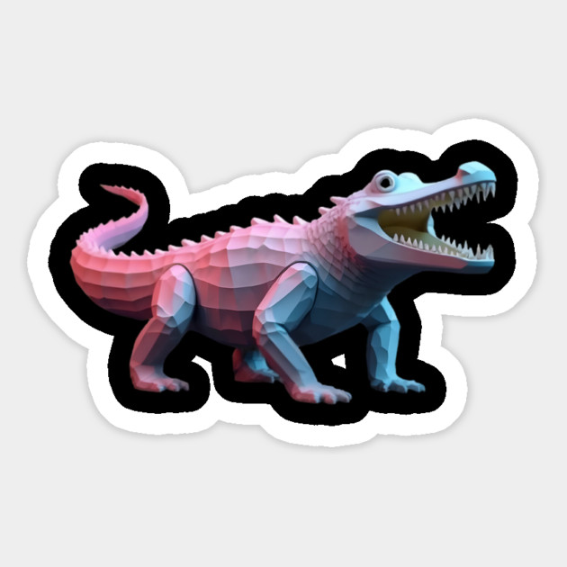 Crocodile Pixel 3D Computer Graphic Magnet by animegirlnft