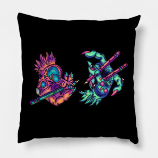 Monster Drawing Hands Pillow