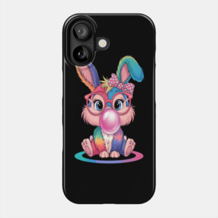 Bunny Rabbit Face Glasses Girl Happy Easter Day Phone Case