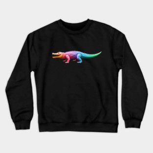 Crocodile Virtual Reality Computer Graphic Crewneck Sweatshirt