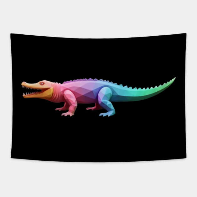 Crocodile Virtual Reality Computer Graphic Tapestry by animegirlnft