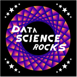 Data Science Rocks | Retro Racing Stars Logo Yellow Red Blue Posters and Art