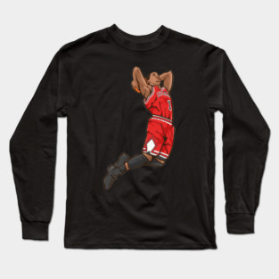 Derrick Rose Slam Dunk Cartoon Long Sleeve T-Shirt