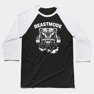 Fitness Beast Mode Bear Wild Animal Baseball T-Shirt