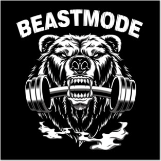 Fitness Beast Mode Bear Wild Animal Posters and Art
