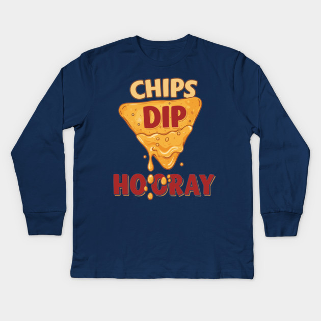 Chips, Dip, Hooray Kids Long Sleeve T-Shirt by enrynz