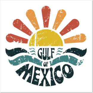 Gulf of Mexico Retro Boho Posters and Art