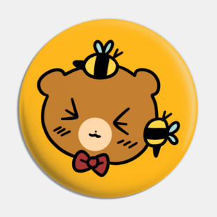 Bumble Bee bear Face Pin