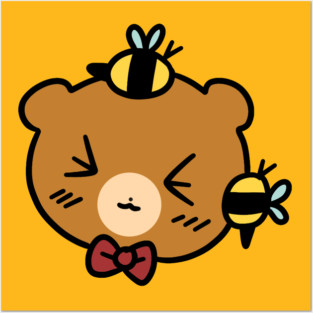 Bumble Bee bear Face Posters and Art