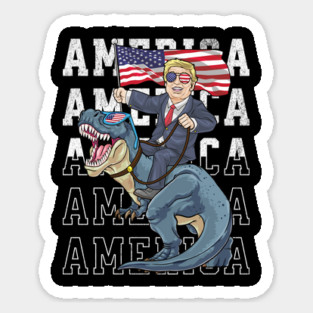 Trump Riding a Dinosaur Sticker