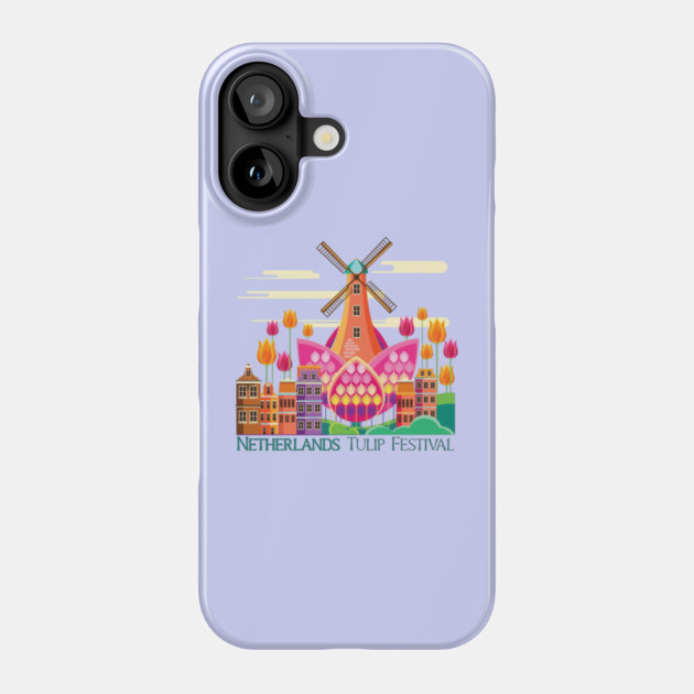 Tulip Festival, Windmill Phone Case by HolidayBug