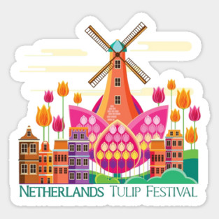 Tulip Festival, Windmill Sticker