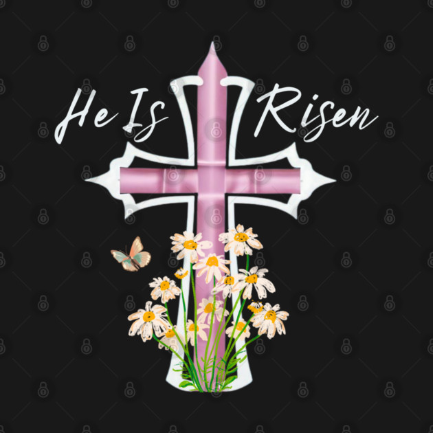 He Is Risen Easter Cross by Luvv Designs