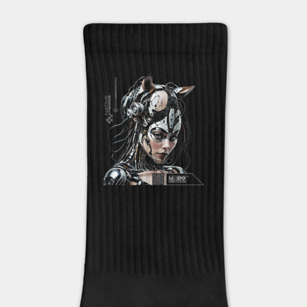 Cyborg Lady Cat (Black) | UndoSisyphus™ Native Cyborgs Collection by UndoSisyphus