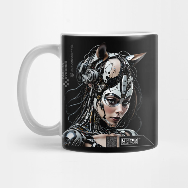 Cyborg Lady Cat (Black) | UndoSisyphus™ Native Cyborgs Collection by UndoSisyphus