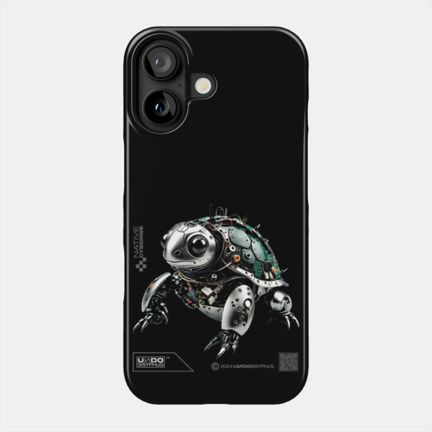 Cyborg Turtle (Black) | UndoSisyphus™ Native Cyborgs Collection Phone Case by UndoSisyphus
