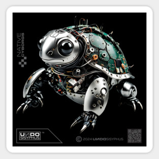 Cyborg Turtle (Black) | UndoSisyphus™ Native Cyborgs Collection Sticker