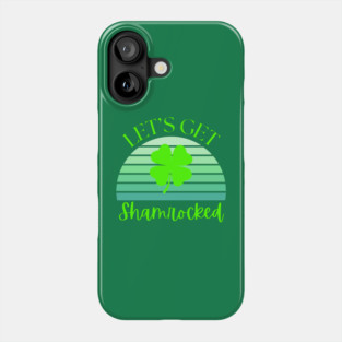 Vintage Retro Sunset Let's Get Shamrocked Phone Case