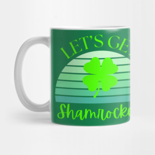 Vintage Retro Sunset Let's Get Shamrocked Mug