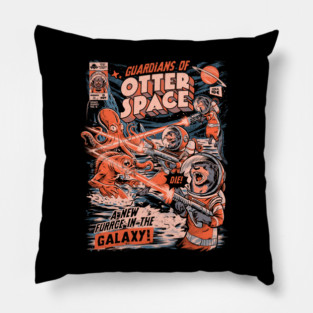 Guardians of Otter Space Funny Retro Pillow