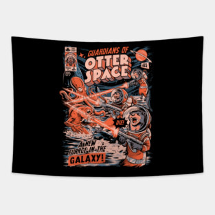 Guardians of Otter Space Funny Retro Tapestry
