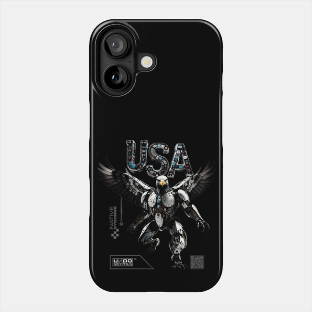 USA Eagle (Black) | UndoSisyphus™ Native Cyborgs Collection Phone Case by UndoSisyphus
