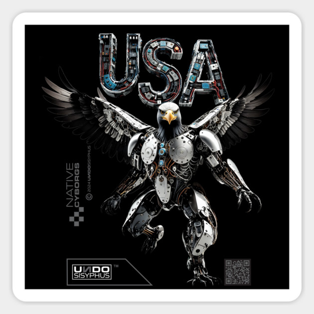 USA Eagle (Black) | UndoSisyphus™ Native Cyborgs Collection Magnet by UndoSisyphus