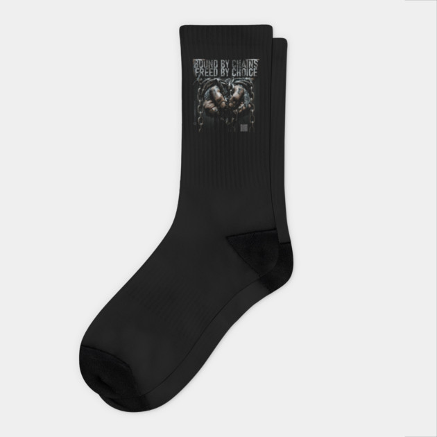 Bound By Chains, Freed By Choice (Black) | UndoSisyphus™ Dystechtopia™ Collection Socks by UndoSisyphus