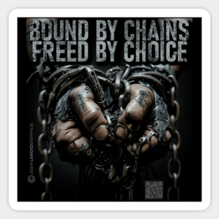 Bound By Chains, Freed By Choice (Black) | UndoSisyphus™ Dystechtopia™ Collection Magnet