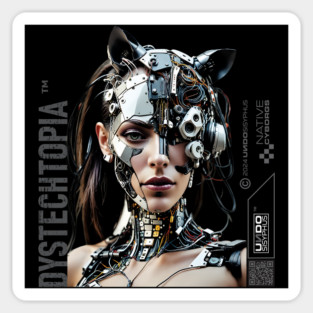 Dystopian Lady Cat (Black) | UndoSisyphus™ Dystechtopia™ Collection Magnet