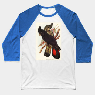 Red Tailed Black Cockatoo. Elizabeth Gould Baseball T-Shirt