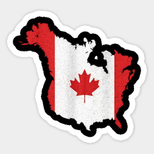 The USA Canada’s 11th Province Funny Canada Flag Vintage Sticker