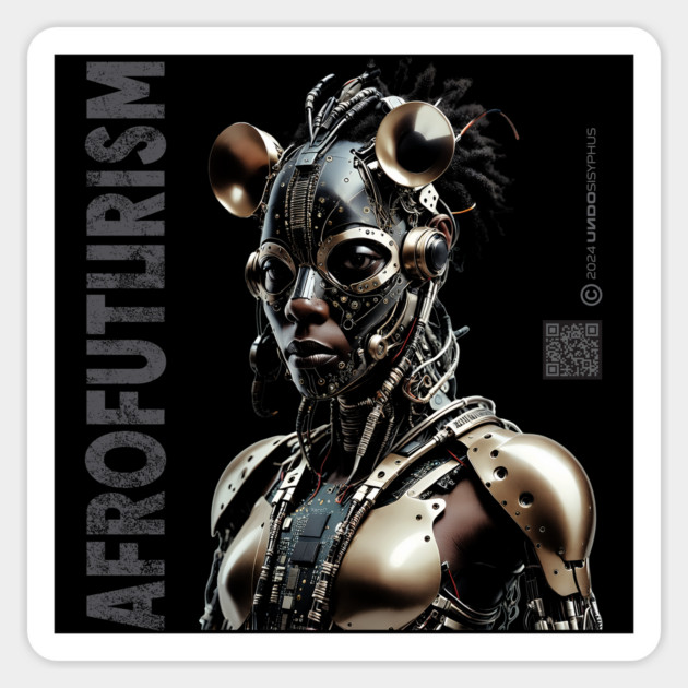 AfroFuturist Lady (Black) | UndoSisyphus™ AfroFuturism Collection Magnet by UndoSisyphus