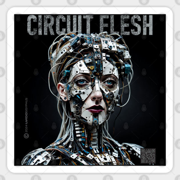 Circuit Flesh (Black) | UndoSisyphus™ Dystechtopia™ Collection Sticker by UndoSisyphus