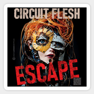 Circuit Flesh Escape (Black) | UndoSisyphus™ Dystechtopia™ Collection Sticker
