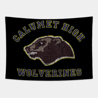 Calumet High Wolverines Red Dawn Tapestry