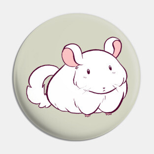 White Chinchilla Pin