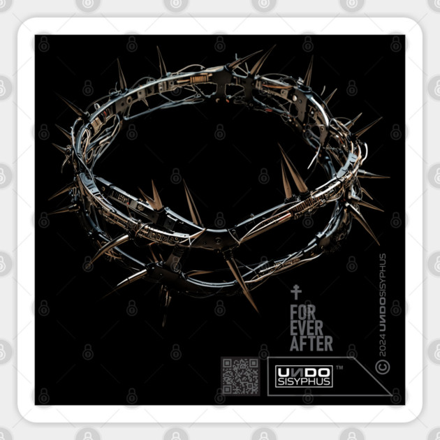Crown Of Thorns (Black) | UndoSisyphus™ Dystechtopia™ Collection Sticker by UndoSisyphus